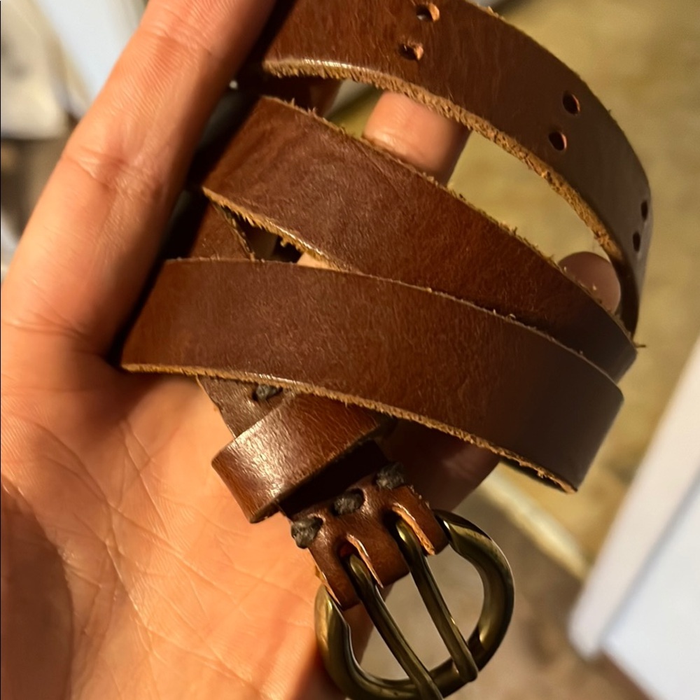 Elegant Brown Leather Belt